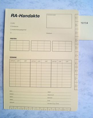 RA-Handakte 100 Stück je Einheit